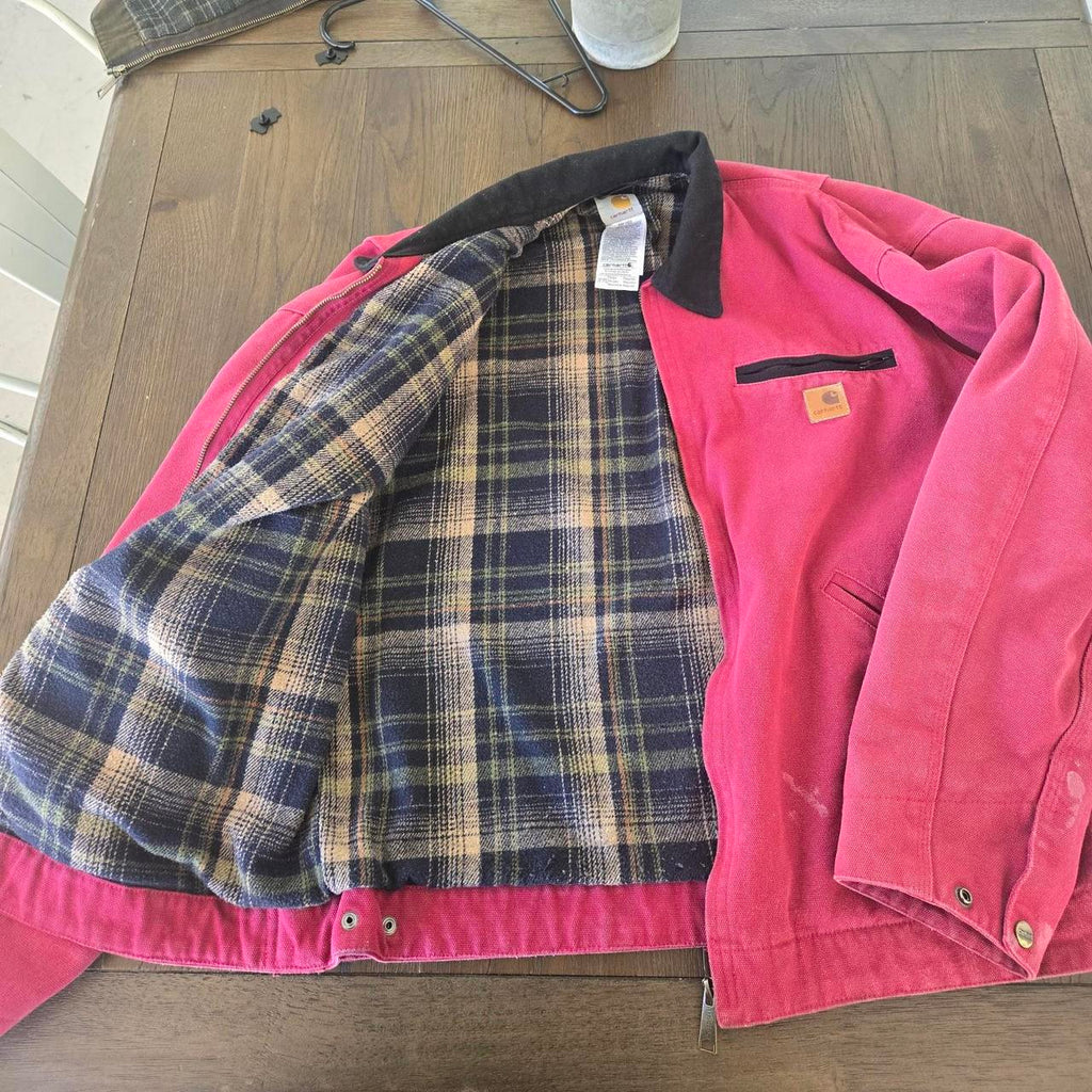 Carhartt Men's Red and Burgundy Jacket