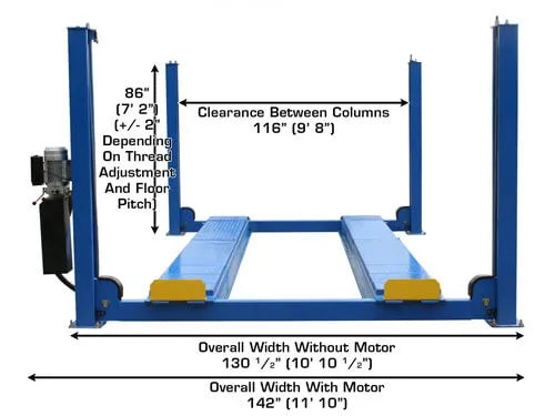 Atlas 412A Four Post Alignment Lift + RJ6BK Rolling Jacks Combo