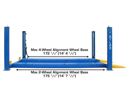 Atlas 414A Four Post Alignment Lift + RJ8 Rolling Jacks Combo