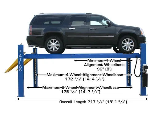 Atlas 414A Four Post Alignment Lift + RJ8 Rolling Jacks Combo