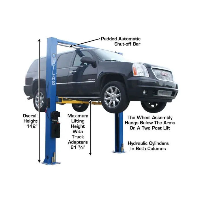 Atlas 9OHSC Overhead Two Post Lift + Lawn Mower Adapter Combo