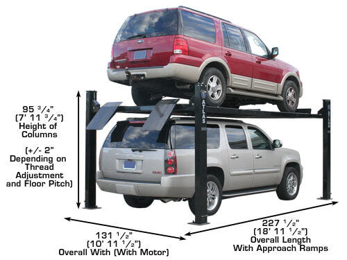Atlas Garage Pro 9000 HD Portable Four Post Lift
