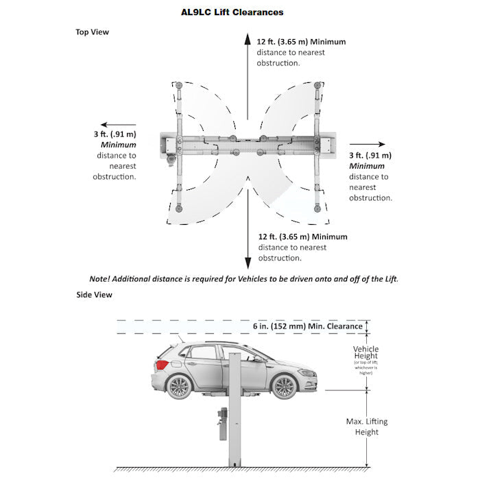 APEX AL9LC Floorplate Two Post Car Lift