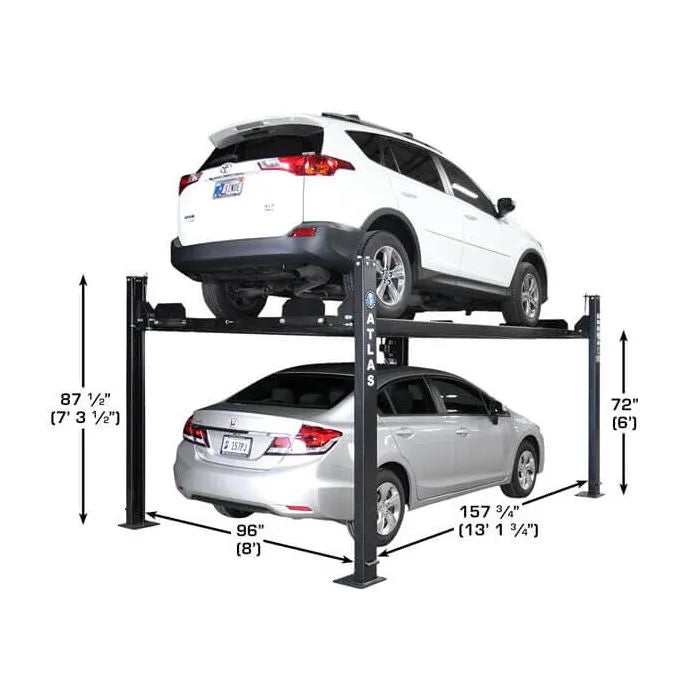 Atlas Apex 8 ALI Certified Four Post Lift + RJ35 Sliding Jacks Combo
