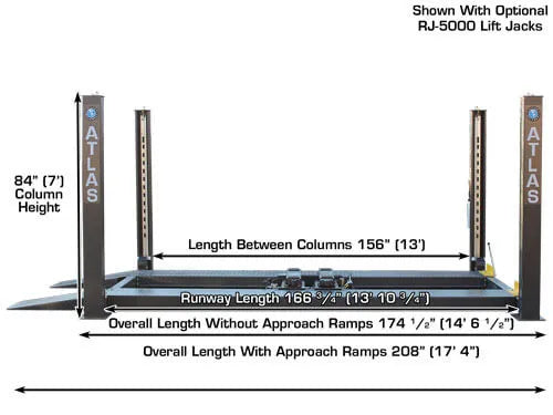 Atlas 408SL Premium Portable Four Post Lift + RJ35 Sliding Jacks Combo