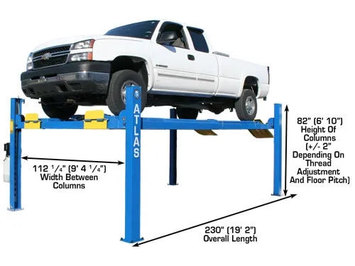 Atlas 412A Four Post Alignment Lift + RJ6BK Rolling Jacks Combo