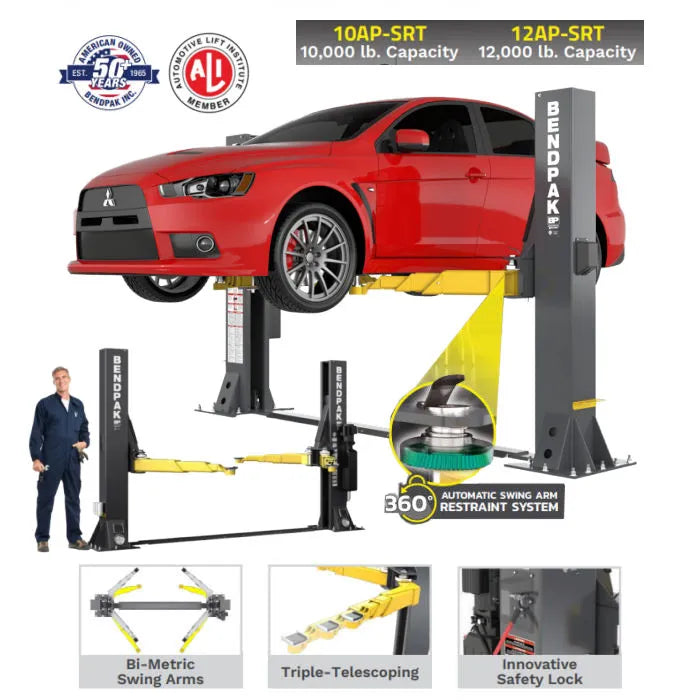 BendPak 10AP-SRT Floorplate Short-Rise Two Post Lift
