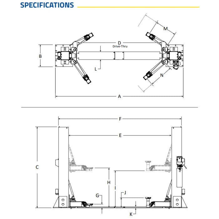 BendPak 10AP-SRT Floorplate Short-Rise Two Post Lift