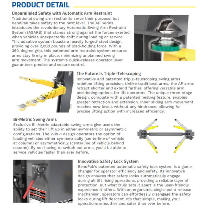 BendPak 12AP-SRT Floorplate Short-Rise Two Post Lift