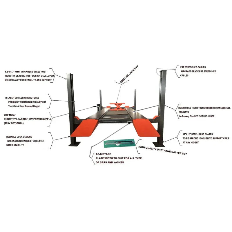 Katool KT-4H110 11,000lbs 4-Post Lift