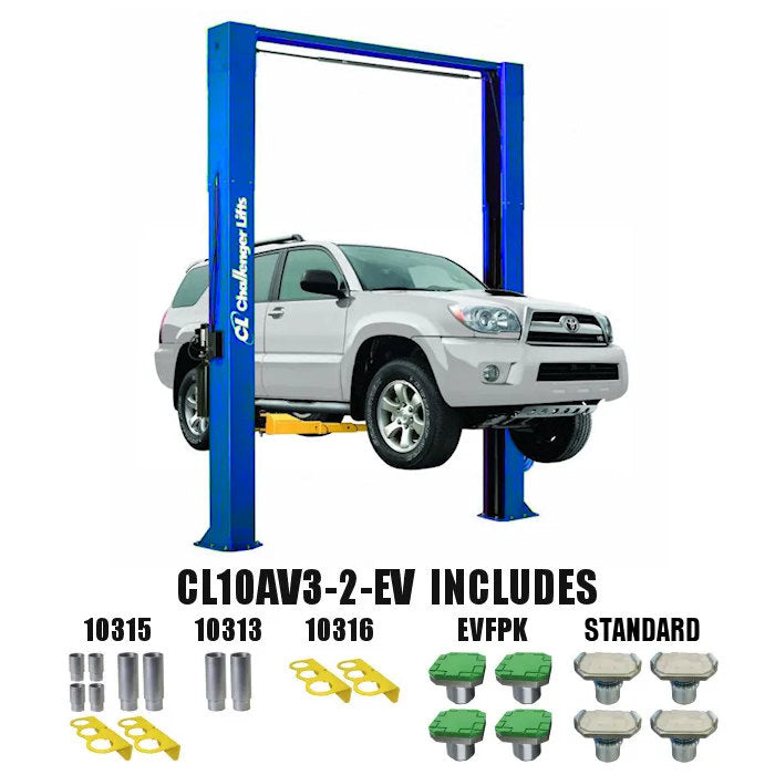 Challenger Lifts CL10AV3-2 Versymmetric Adjustable Two Post Lift