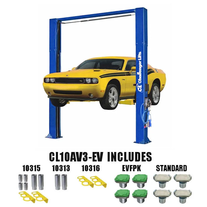 Challenger Lifts CL10AV3 Versymmetric Adjustable Two Post Lift