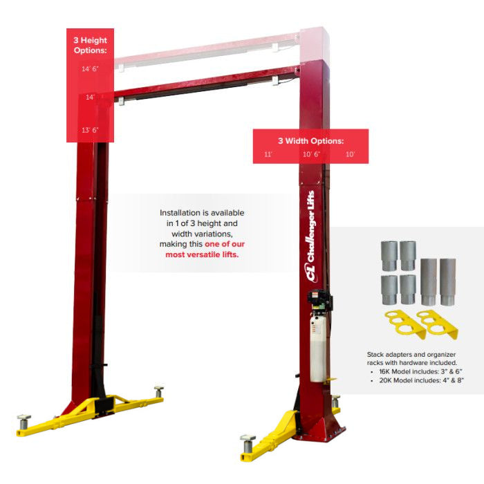 Challenger Lifts CL16-0-3S Heavy-Duty Two Post Lift