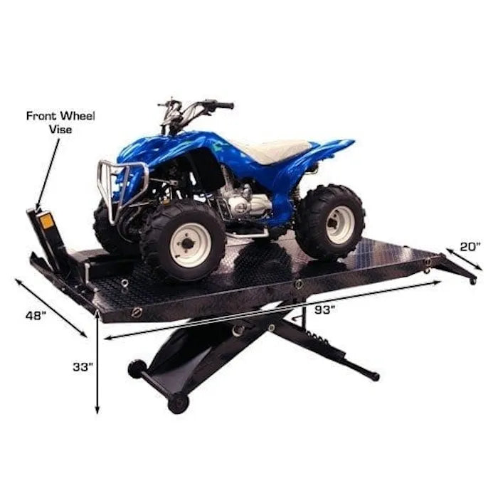 Atlas CycleLift XLT Motorcycle ATV Lift with Dropout Panel