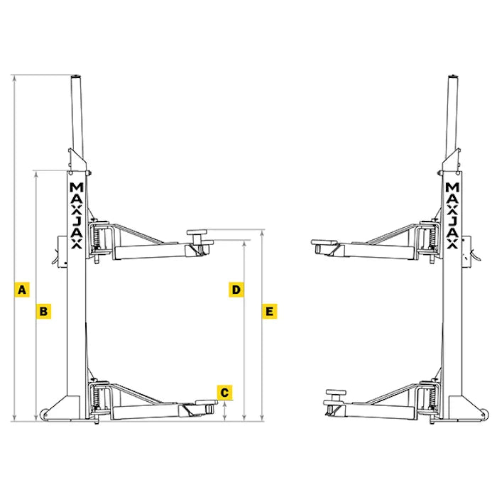 MaxJax M7K Portable Two Post Lift Ultimate Package