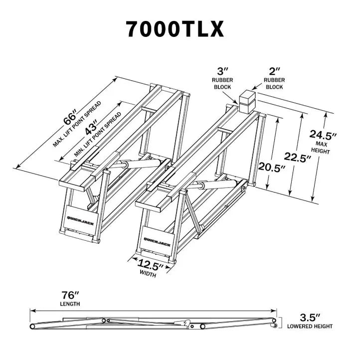 Ranger QuickJack 7000TLX Extended Portable Truck Lift System