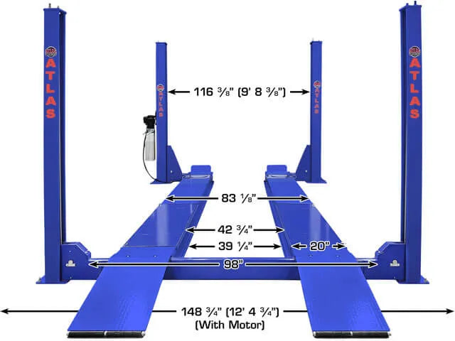 Atlas Platinum PVL14OF-EXT ALI Certified Open Front Four Post Alignment Lift