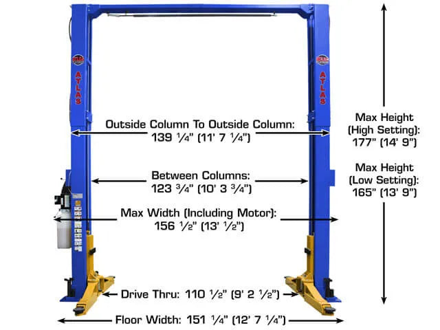 Atlas Platinum PVL-12 ALI Certified Two Post Lift