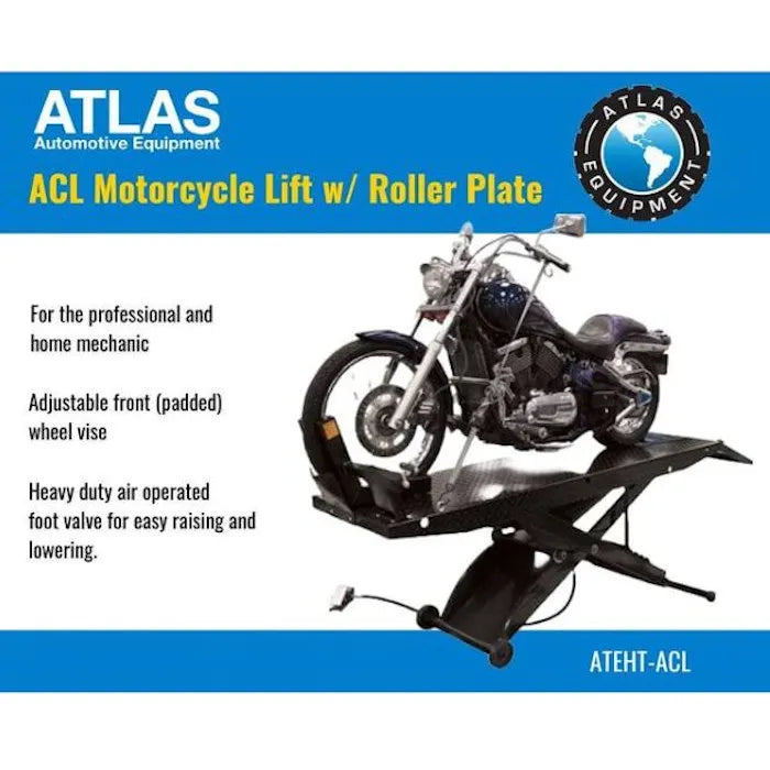 Atlas ACL Motorcycle Lift with Roller Plate
