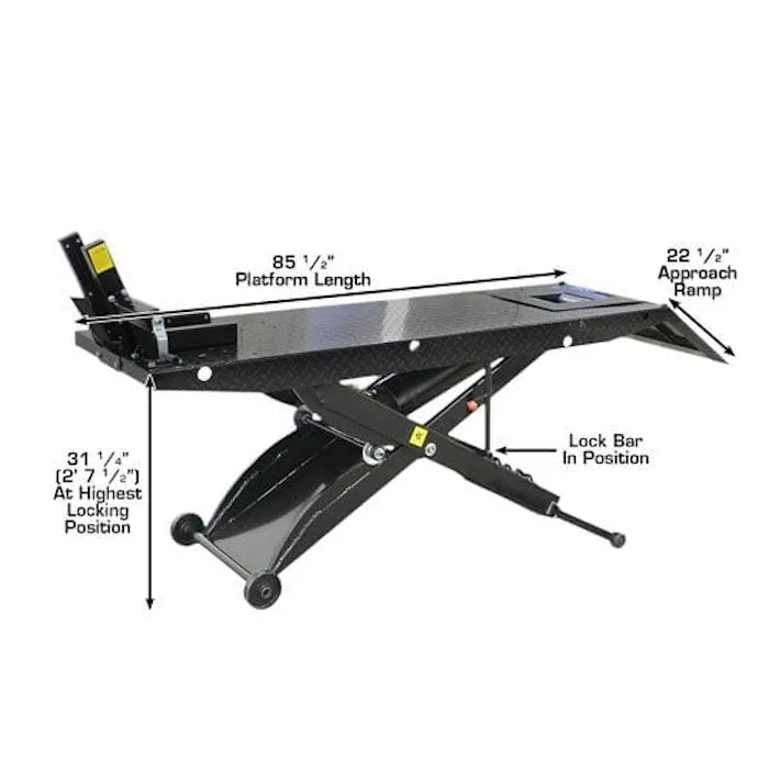 Atlas ACL Motorcycle Lift with Roller Plate