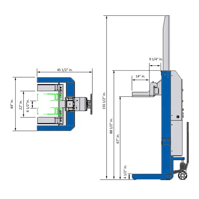 iDEAL MSC-13K-B-452 Mobile Column Vehicle Lifts Set of 4