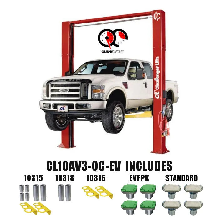 Challenger Lifts CL10AV3-QC Versymmetric Adjustable Two Post Lift