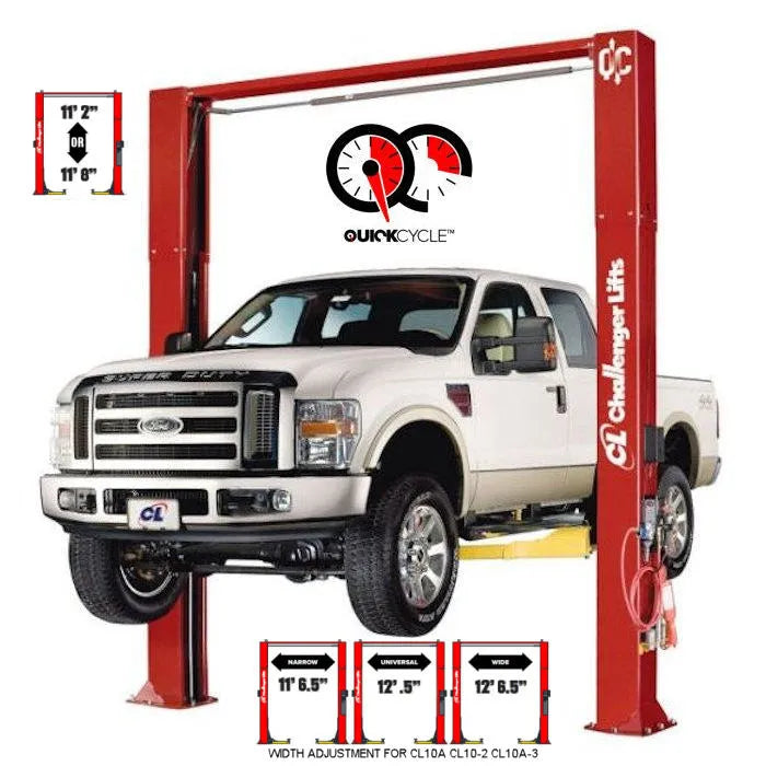 Challenger Lifts CL10AV3-QC Versymmetric Adjustable Two Post Lift
