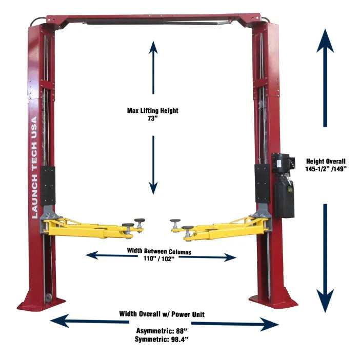 Launch Tech USA TLT210-XT Two Post Auto Lift