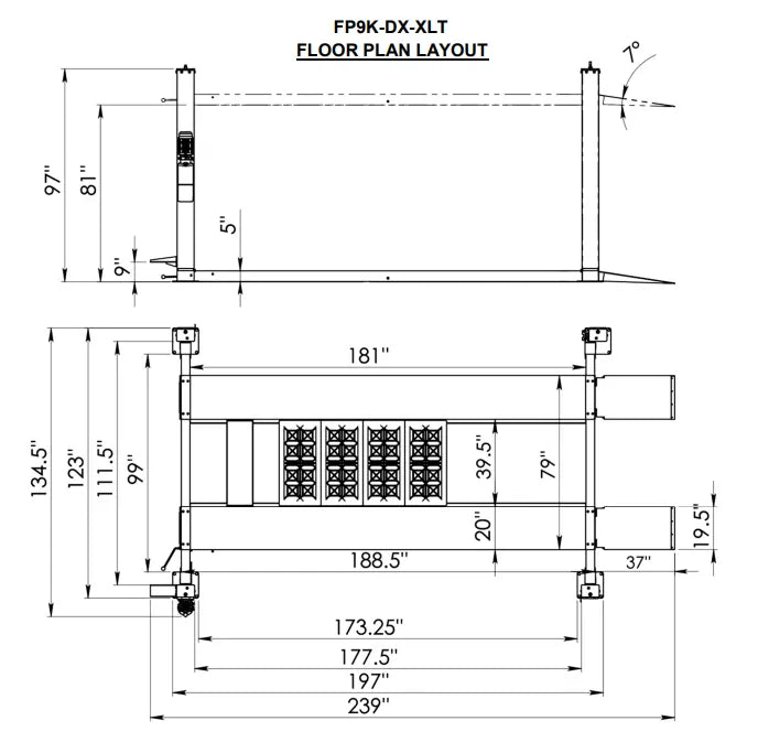 Tuxedo FP9K-DX-XLT Four Post Vehicle Lift