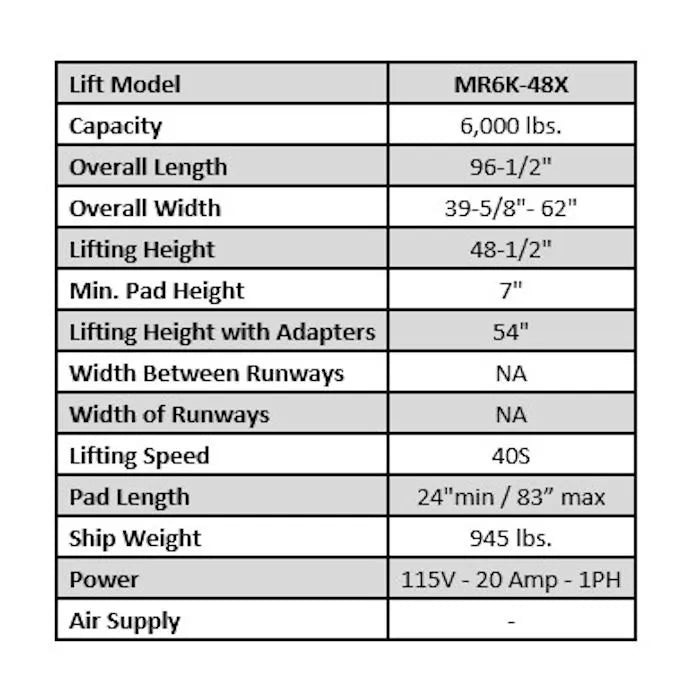 ASEplatinum MR6K-48X Mid-Rise Scissor Lift