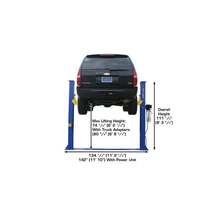 Atlas 9KBPX Baseplate Two Post Lift + Lawn Mower Adapter Combo