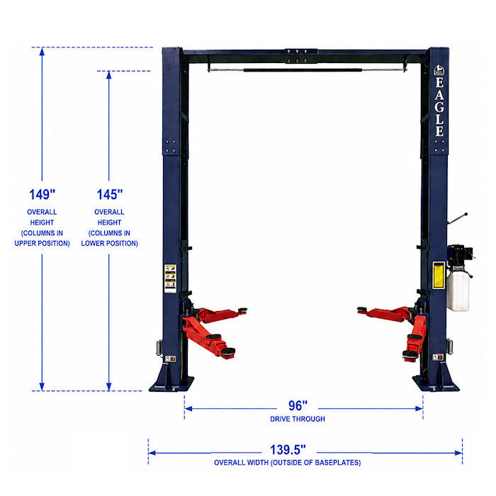 Eagle EAG-10C Clear Floor Two Post Lift