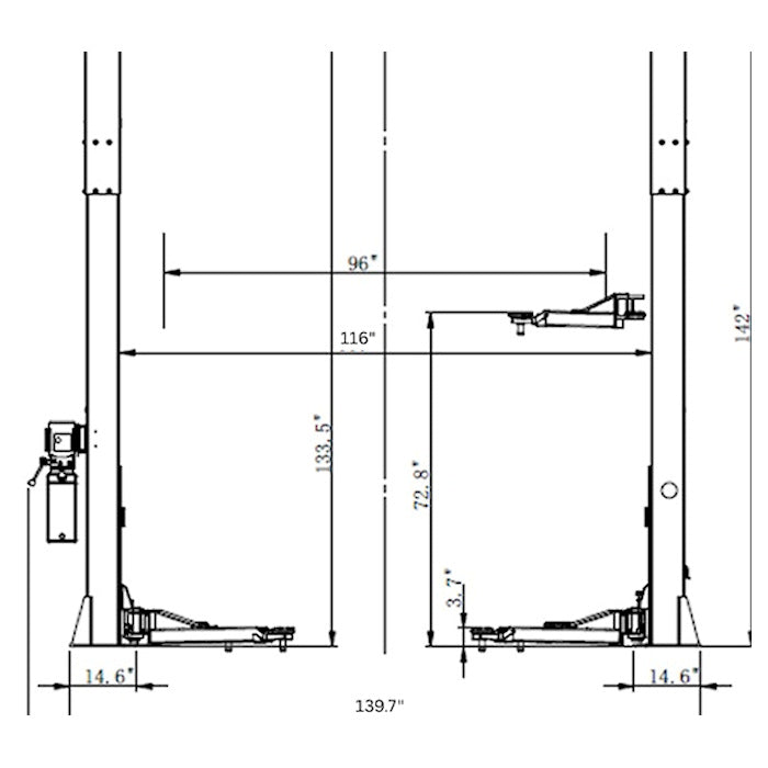 Eagle EAG-9C Clear Floor Two Post Lift