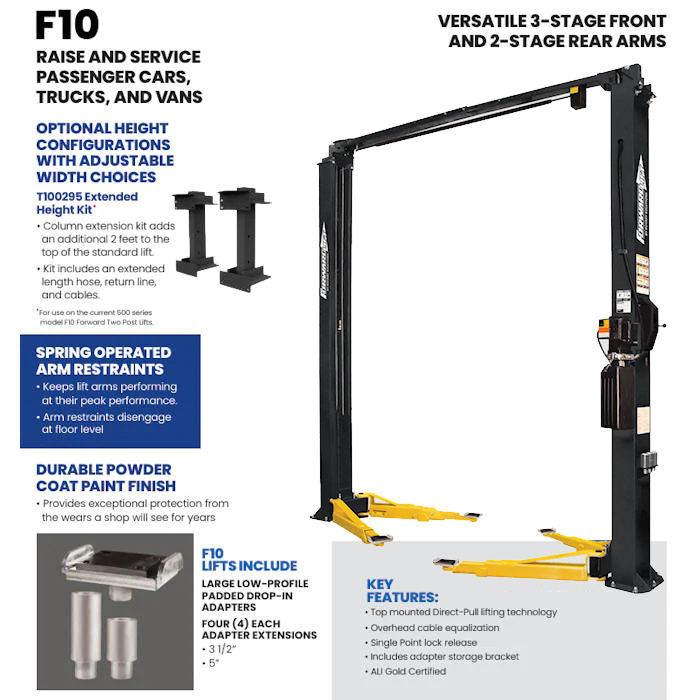 Forward Lift F10 Two Post Lift 10,000 lbs. Capacity