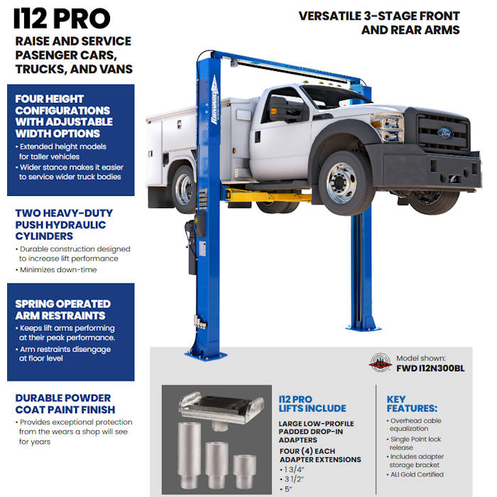 Forward Lift I12N301 Pro 178" Heavy-Duty Two Post Lift