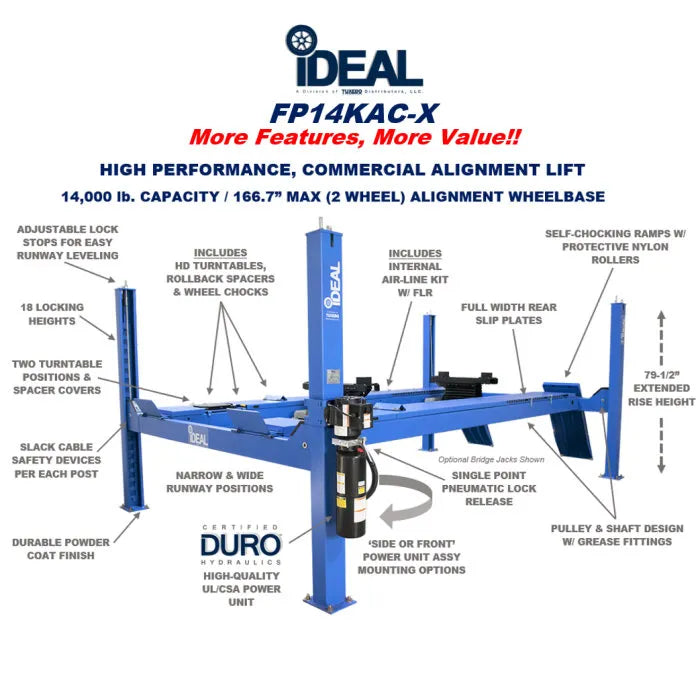 iDEAL FP14KAC-X Four Post Alignment Lift