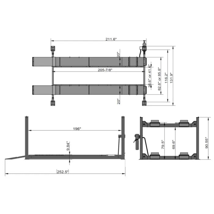 iDEAL FP14KAC-X Four Post Alignment Lift