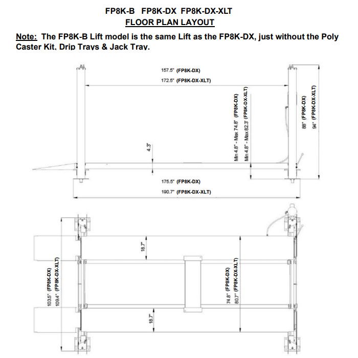 ASEplatinum WH8K-B Four Post Basic Car Lift