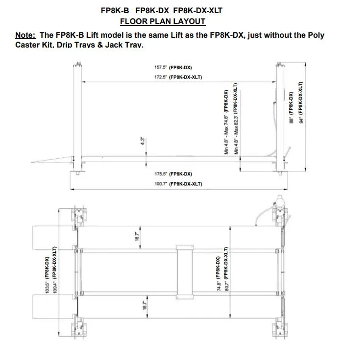 ASEplatinum WH8K-B Four Post Basic Car Lift