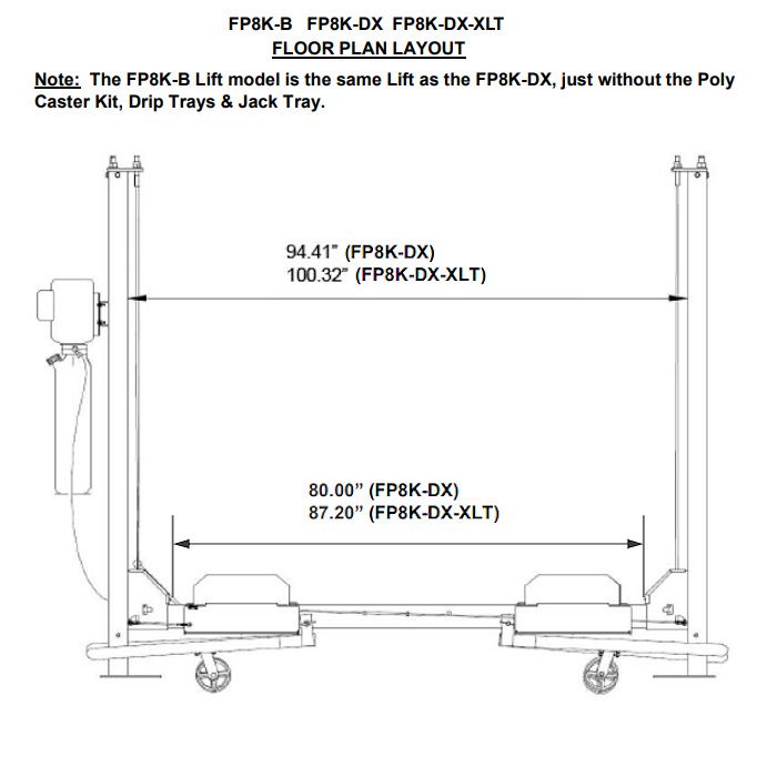 ASEplatinum WH8K-DX-XLT Extended Four Post Auto Lift