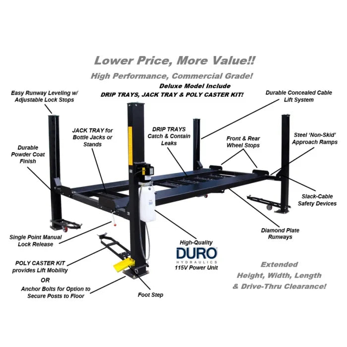 ASEplatinum WH9K-DX-XLT Four Post Vehicle Lift
