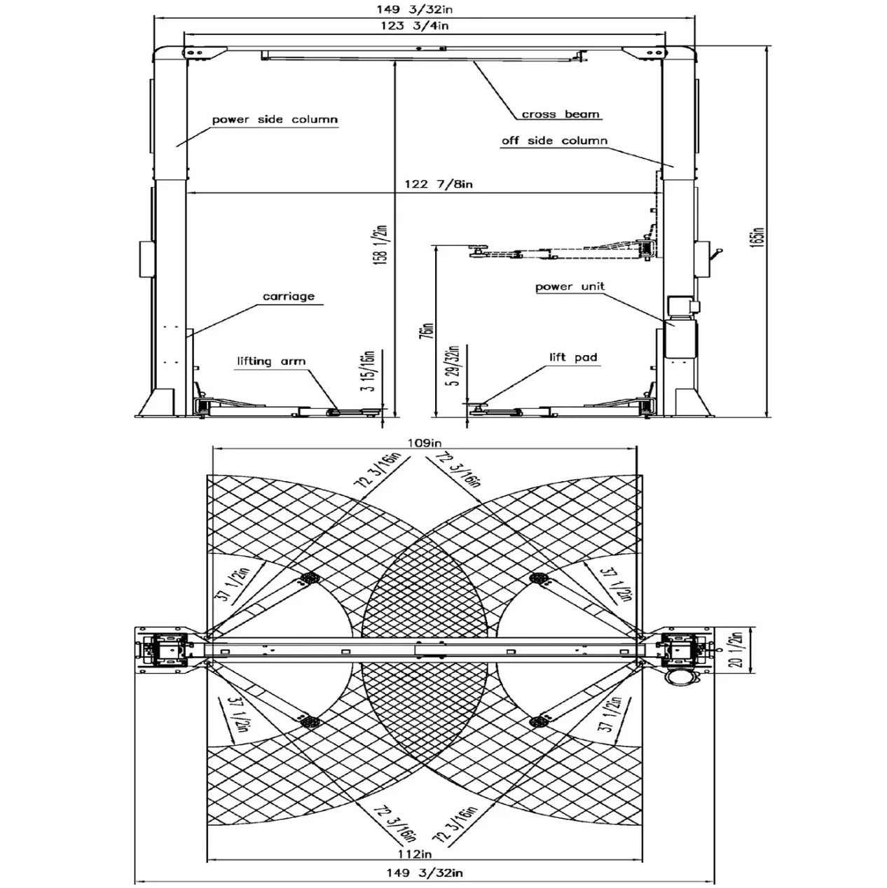 APlusLift 12,000LB 2-Post Overhead Single Release Direct Drive Car Lift with 3 Year Warranty – AP-12SR