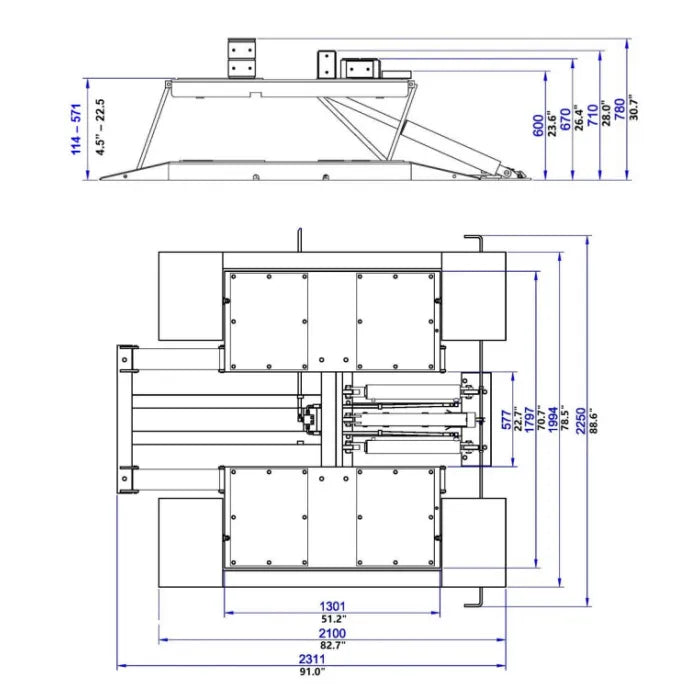 iDEAL LR-10K-TLPAD Low-Rise Commercial Pad Lift