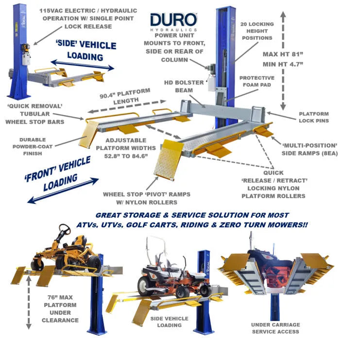 iDEAL SC-2K-UTV-X Single Column UTV Mower Lift