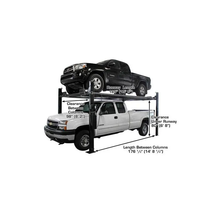 Atlas Garage Pro 8000EXT Four Post Lift + RJ35 Sliding Jacks Combo