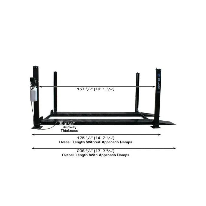 Atlas Garage Pro 8000 Four Post Lift + RJ35 Sliding Jacks Combo