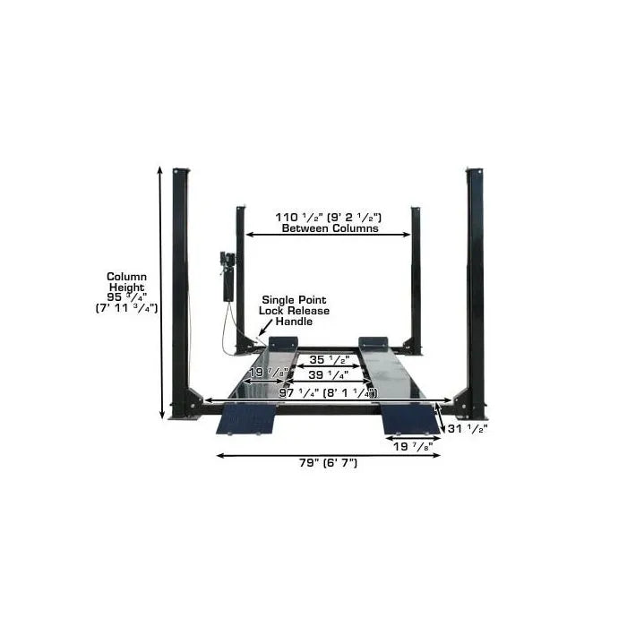 Atlas Garage Pro 9000 Four Post Lift + RJ35 Sliding Jacks Combo