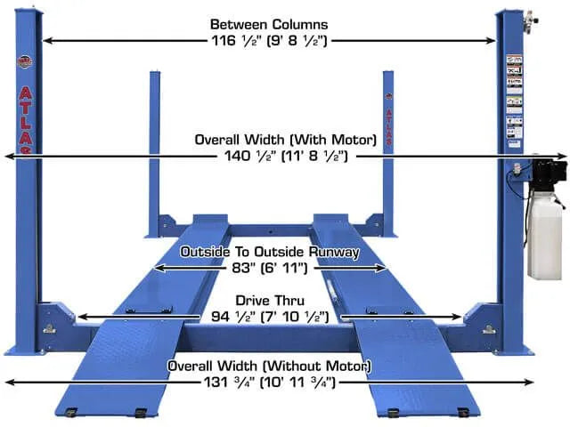 Atlas Platinum PVL14 ALI Four Post Lift + RJ7 Rolling Jacks Combo
