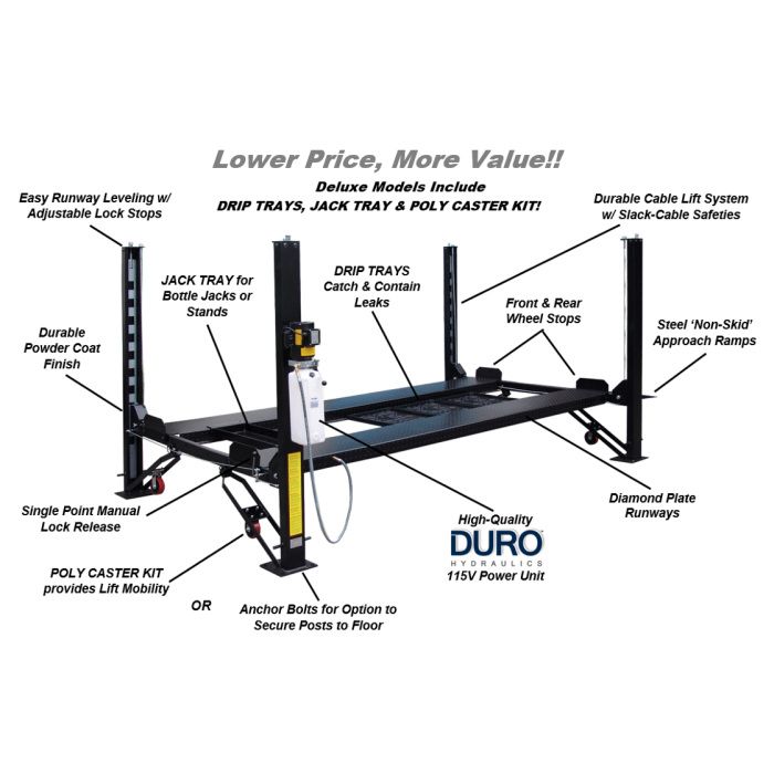 ASEplatinum WH8K-DX Four Post Garage Lift
